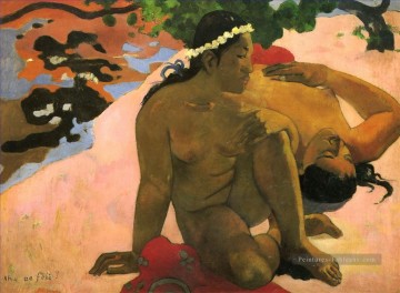 Aha oe feii Es tu jaloux postimpressionnisme Primitivisme Paul Gauguin Peinture à l'huile